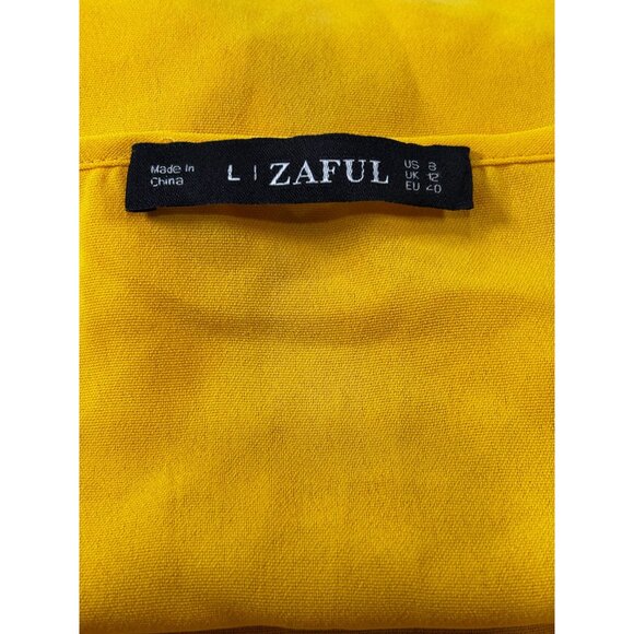 Yellow Zaful Womens Twist Front Crop Top  Size L - Picture 4 of 9